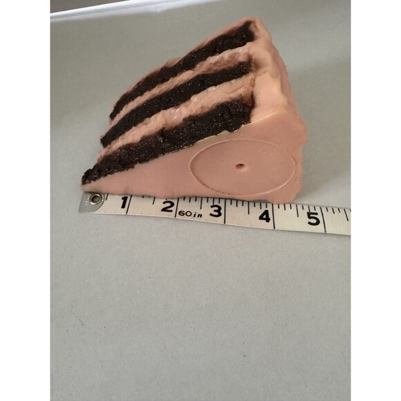 MTC 1987 VTG Play Pretend Food Dessert Chocolate Cake Slice Pink Frosting Prop - Picture 4 of 7